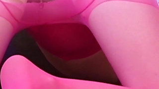 Petite Beauty Louise B Fucked in Her Pretty Pink Pantyhose