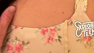 POV teen with big tits makes her porn video debut