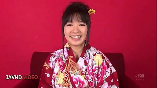 Seductive JAV Star Chiharu Gives Intense Blowjob & Kimono-Fucking Passion