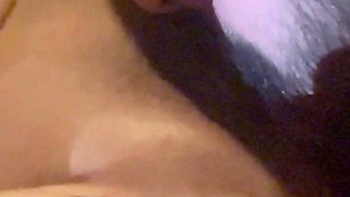 Blindfolded Slave Passionately Tongue Kissing Plump Shaved Pussy