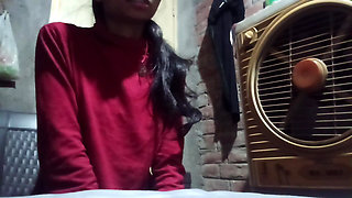 Desi stepmom talking dirty about sex to his stepson, showing her ass and finger pussy front of his stepson.