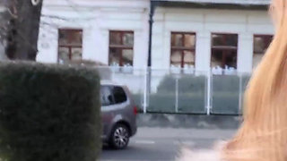 Public High Heels Walking, Worn Pantyhose and Foot Play