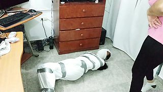 Mummified Panty Head Prepared for Bondage Journey