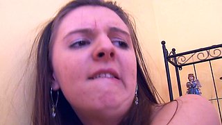 Hardcore anal penetration for a teen brunette