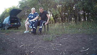 Mother-in-law in a Park Jerks off My Dick Until I Cum