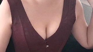 Smoking in Sexy Black Lingerie with Suspenders