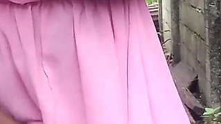 Teasing in a Pink Dress Squeezing My Boobs Fingering Rubbing My Wet Hairy Pussy