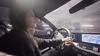 Two Lesbians Have Sex in the Car