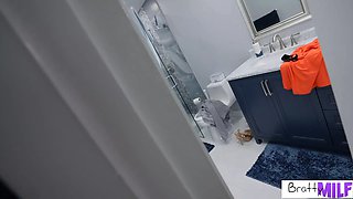 Exhibitionist Armani Black Gets Wet from Stepson Watching Her Shower & Invites Him to Fuck S5:E4