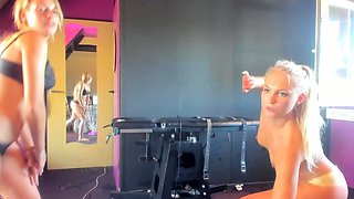 Deep throating blonde fetish babe swallows hot jizz