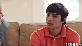 Big juggs cougar stepmom fucks stepson