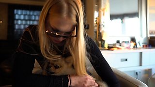 AMATEUR BIGTIT BLONDE TEEN MASTURBATES IN STALKINGS