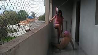 Teasing Me On Balcony