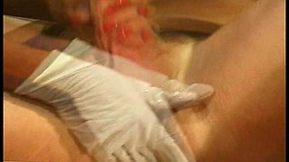 Busty Nurse Peggs Her Patient Asshole with a Huge Strapon After Sticking Her Feet Inside Him