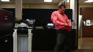 Fucking in the office with adorable brunette ccoworker Veruca James