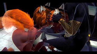 Furry Hentai - Anubis the Dogboy with a Foxygirl in a Toilet - Japanese Asian Manga Anime Film Game Porn