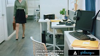 Girlsway - pawg blonda Anna Claire clouds submits to domineering manager Casey Calvert for promotion
