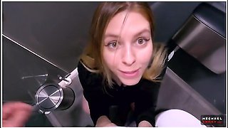 Milfetta - Unlucky Shoplifter Fucked In Mall Toilet - Real Public - Risky Sex - Pov