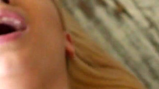 Blonde teen sucks off her stepbrother's big cock