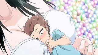 Tall hentai babe with huge tits gets fucked by a horny boy