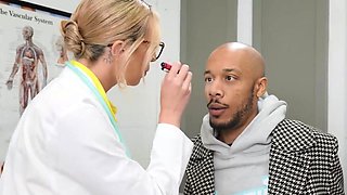 Slutty doctor lady getting fucked by two dicks at once