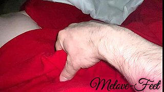 Naelor's Cock Rubbing on Melove's Sexy Long Toes