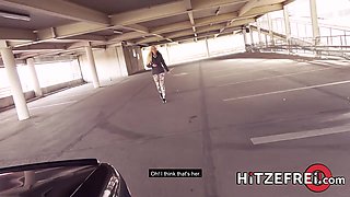 Filthy car park fuck with blonde silicone chick Angel - Hitzefrei