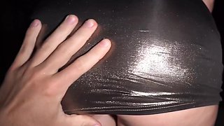 After club quickie with hot teen skinny Latina in sparkle dress