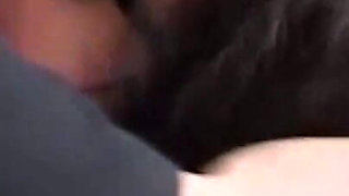Horny brunette gets banged by three guys