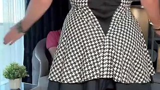 Light femdom and foot fetish play with brunette