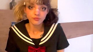 Cute Teen in Uniform Short Video