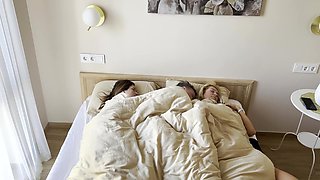 Morning Cuckold, Fucking Milf Blonde In Bed Wife Beside