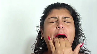 Indian Stepmother Ends up with Her Face Covered in Milk and Piss in Her Mouth After a Strong Blowjob