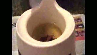 My filthy girlfriend takes dump and pisses in the bowl