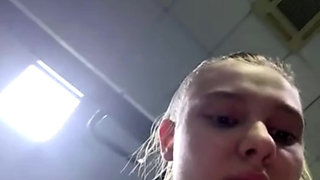 Fountain with jets in public space