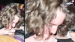 Cinema lovemaking with a dirty mega-bitch - Extreme public blowjob!