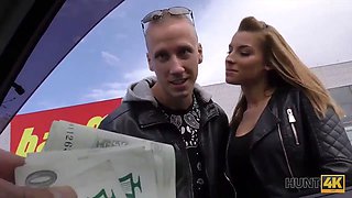 Hunt4k. cuckold permits blonde lady touch stranger’s dick for money