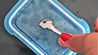 Frozen Chastity Key Femdom Slave