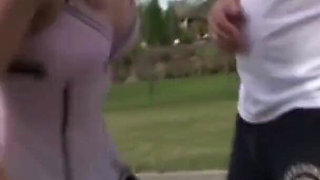 Three stunning chick get plowed by two lucky guys