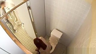 Asian bitch teasing and fucking in th toilet