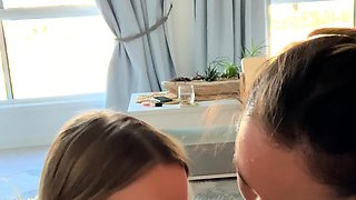 Blonde teen Kiara Knight hot POV blowjob and fucking on cam