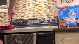 Here Is Part One of a Sexy Booty Tease Video of Me Cooking Some Chewy Treats