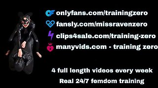 Amateur Femdom Pegging: New Chastity Cage Demo For Beginner Slave