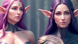 Stellar elven fantasy babes in animated adventures