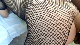 Catsuit Oral in Bedroom