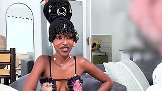 Petite ebony teen on first time casting