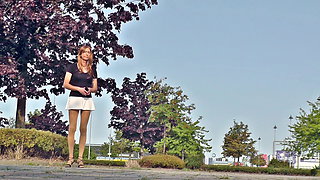 TGIRL wears very short Skirt in Public - Crossdresser