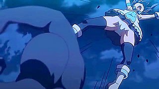 The monsters fondle her big breasts, thrust into her, and then she awakens and defeats them with creampies.