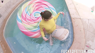 HD B2p Yellow Dress, Pink, Red and Transparent Balloons