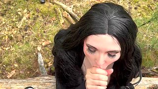Yennefer  Geralt are up in the woods  Witcher cosplay like youve never seen it before